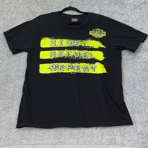 Harley Davidson Ride Refuel Repeat T Shirt Lake Ozarks Osage Beach Motorcycle - Picture 1 of 13